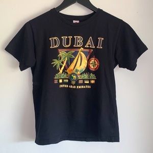 🌍 Dubai Black T-Shirt Pre-Shrunk 14/16 (Small) 🌍